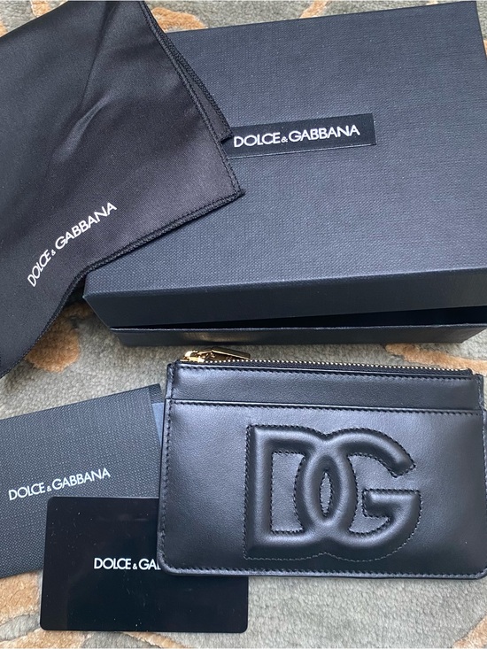 Dolce & Gabbana Accessories - Dolce & Gabbana DG Embossed Leather Zip Card Case